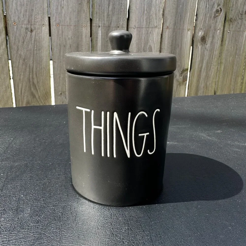 Rae Dunn Things Bath Cotton Jar